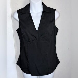 Express Black Tapered Sleeveless Stretch Collar Blouse Women 5/6